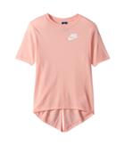 Nike Kids Sportswear Split Short Sleeve Top (little Kids/big Kids) (bleached Coral/white) Girl's Clothing