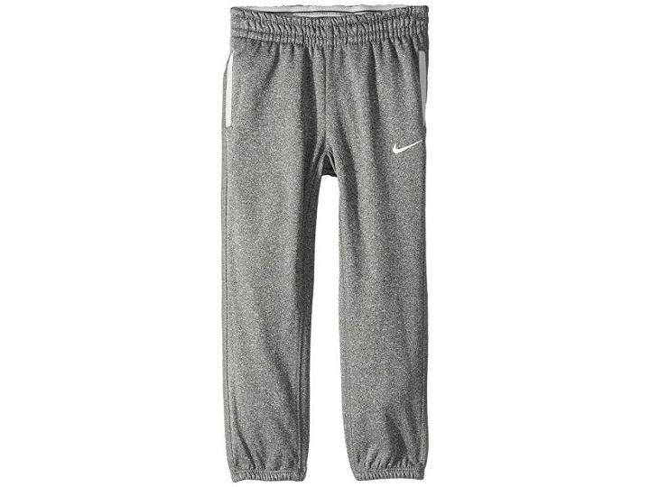 Nike Kids Thermal Pants At Cuff (toddler) (dark Gray Heather/white) Girl's Casual Pants