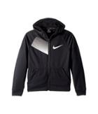 Nike Kids Dry Training Full-zip Hoodie (little Kids/big Kids) (black/white) Boy's Sweatshirt