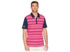 Adidas Golf Ultimate Novelty Stripe Polo (real Magenta) Men's Clothing