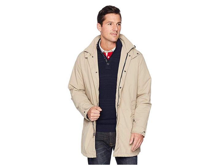 Nautica Water Resistant Car Coat (true Khaki) Men's Coat