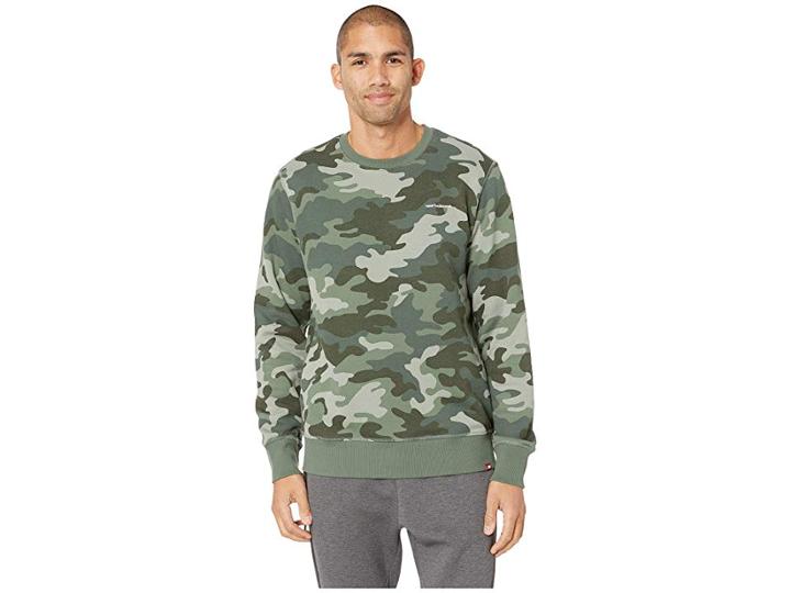 New Balance Essentials Mini Logo Crew Top (vintage Cedar) Men's Long Sleeve Pullover