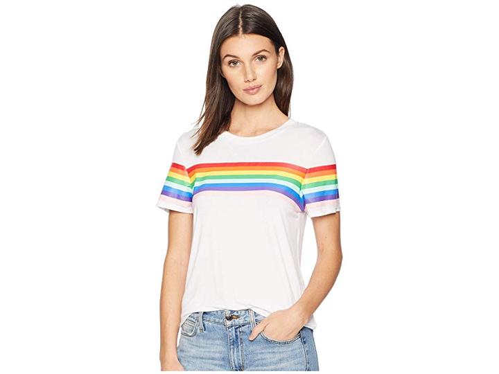 Romeo & Juliet Couture Rainbow Printed T-shirt (white) Women's T Shirt