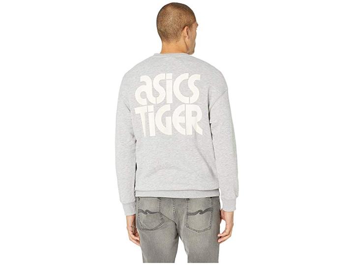 Asics Tiger Bl Sweat Crew (grey Heather) Men's Clothing
