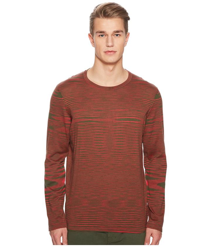 Missoni Fiammato Pima Cotton Long Sleeve Sweater (green/red) Men's Sweater