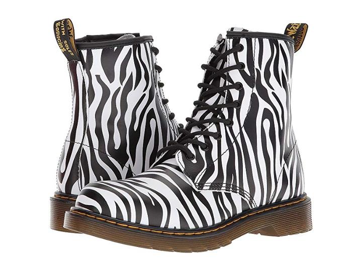 Dr. Martens Kid's Collection Delaney Zbr (big Kid) (zebra Print Backhand) Girls Shoes