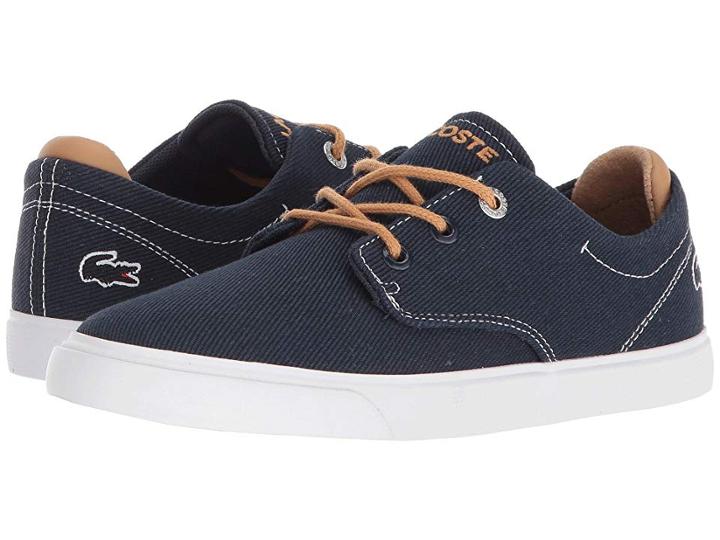 Lacoste Kids Esparre (little Kid) (navy/light Tan I) Kid's Shoes