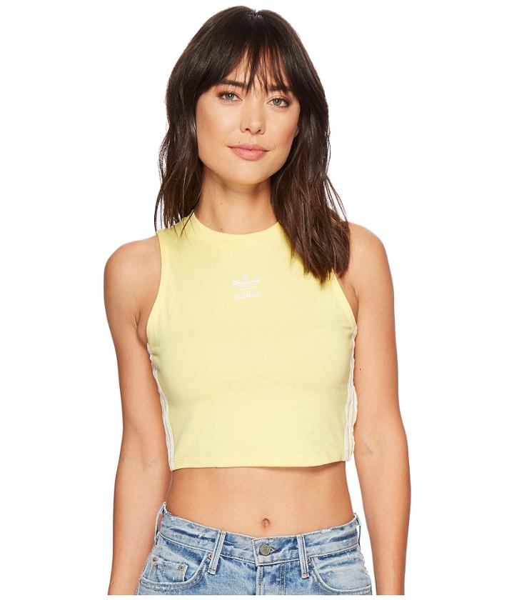 Adidas Originals Crop Tank Top (intense Lemons) Women's Sleeveless