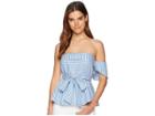 Catherine Catherine Malandrino Reese One Shoulder Deconstructed Shirt Blouse (blue/white Stripe) Women's Clothing