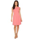 Mod-o-doc Cotton Modal Spandex Jersey Pleated Fit Flared Dress (faded Red) Women's Dress