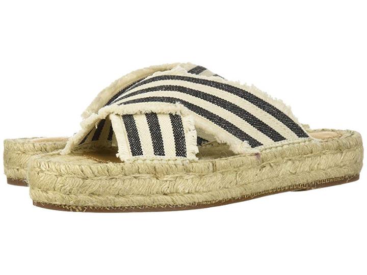 G.h. Bass & Co. Anabelle (ivory/black Striped Canvas) Women's Sandals