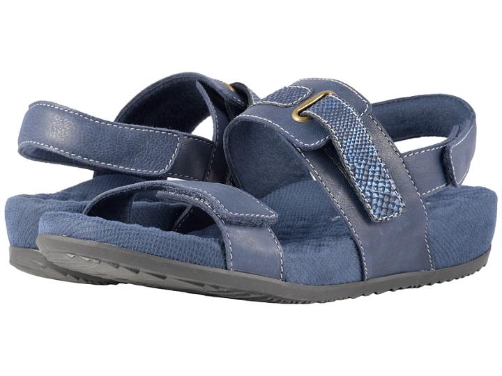 Softwalk Bimmer (navy Leather/printed Snake) Women's Sandals