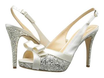 Kate Spade New York Grano (ivory Satin/silver Grey Glitter) High Heels
