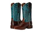 Ariat Cowtown (chocolate Bullfrog Print/caribbean Blue) Cowboy Boots