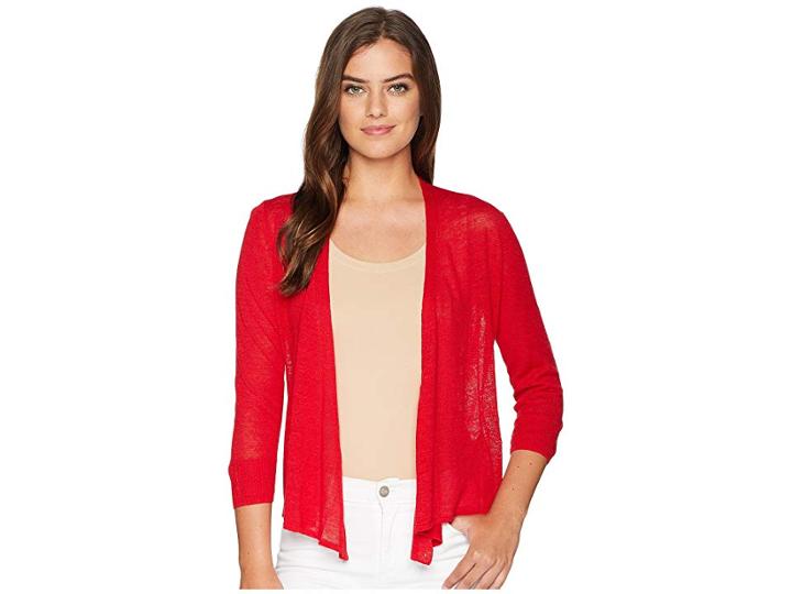 Nic+zoe 4 Way Lightweight Cardy (red Sangria) Women's Sweater