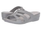 Crocs Sanrah Strappy Wedge (silver/pearl White) Women's Shoes