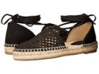 Frye Leo Perf 2 Piece (black Soft Nubuck) Women's Flat Shoes