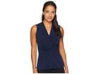Eci Collared V-neck Top (navy) Women's Clothing