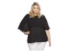 Calvin Klein Plus Plus Size Short Sleeve Ruffle Top (black) Women's Short Sleeve Pullover