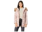 Jessica Simpson Quilted Hooded Jacket W/ Tie Waist (blush) Women's Coat