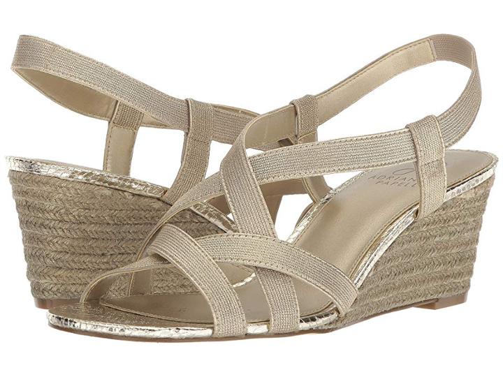 Adrianna Papell Alba (platino Elastic) Women's Wedge Shoes
