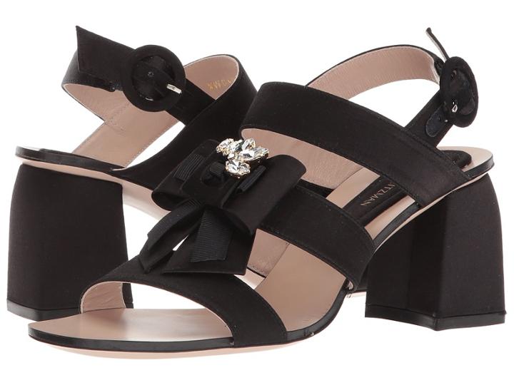 Stuart Weitzman Donna (black Silk Satin) Women's Shoes