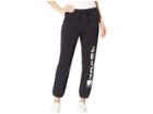Juicy Couture Track French Terry Inked Heart Silverlake Pants (pitch Black) Women's Casual Pants