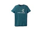 Under Armour Kids Threadborne Tech Short Sleeve Q2 (big Kids) (tourmaline Teal Medium Heather/tourmaline Teal/green Typhoon) Boy's T Shirt