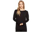 Tribal Long Sleeve French Terry Boat Neck Top (black) Women's Long Sleeve Pullover