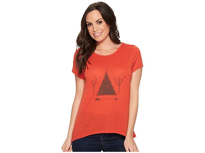 Roper 1430 Polyester Slub Jersey Short Sleeve Tee (orange) Women's Short Sleeve Pullover