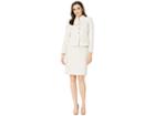 Tahari By Asl Boucle Skirt Suit With Chest Pockets (ivory Multi) Women's Suits Sets