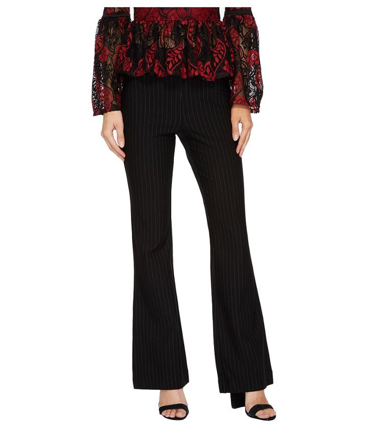 Romeo & Juliet Couture Pinstripe Ponte Wide Pants (black) Women's Casual Pants