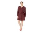 Michael Michael Kors Plus Size Bud Keyhole Blouson Dress (true Navy/bright Terra Cotta) Women's Dress