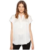 Vince Shirred Neck Pullover (optic White) Women's Short Sleeve Pullover