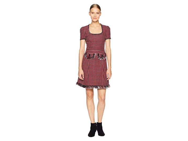 Boutique Moschino Checkered Dress (fantasy Print Red) Women's Dress