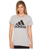 Adidas Badge Of Sport Logo Tee (medium Grey Heather/black) Women's T Shirt