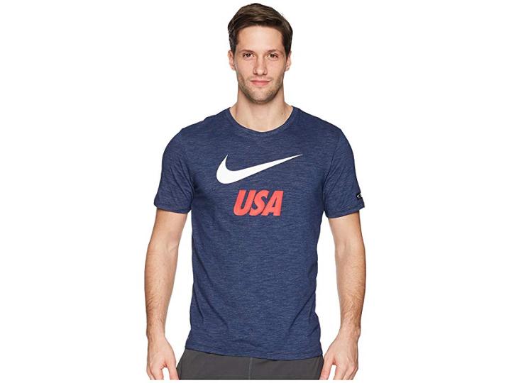 Nike Usa Dry Tee Slub Preseason (midnight Navy) Men's T Shirt