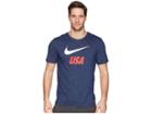 Nike Usa Dry Tee Slub Preseason (midnight Navy) Men's T Shirt