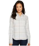 Columbia Silver Ridge Long Sleeve Flannel Shirt (sea Salt Ombre Plaid) Women's Long Sleeve Button Up