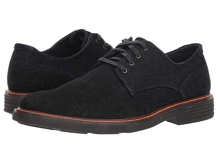 Dockers Parkway 360 Plain Toe Oxford (dark Blue Stretch Denim) Men's Shoes