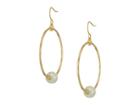 Lauren Ralph Lauren Pearl Update Round Station Earrings (gold/white) Earring
