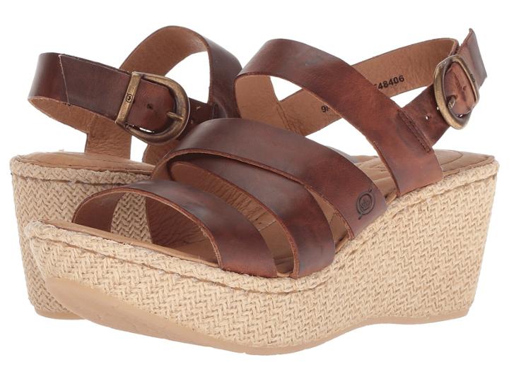 Born Petur (brown Full Grain Leather) Women's Wedge Shoes