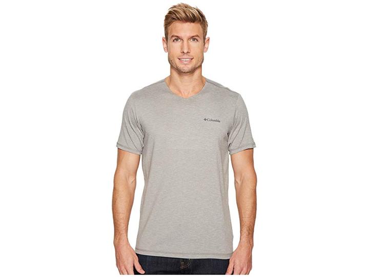 Columbia Tech Trail V-neck Shirt (boulder) Men's Clothing