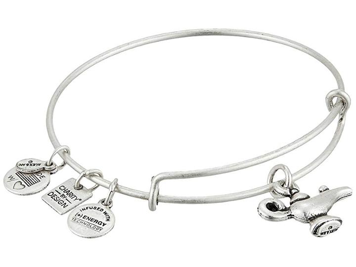 Alex And Ani Lamp Of Light Charm Bangle (rafaelian Silver Finish) Bracelet
