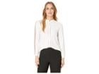 Vince Camuto Specialty Size Petite French Crepe Woven Sleeve Button Down Blouse (pearl Ivory) Women's Blouse