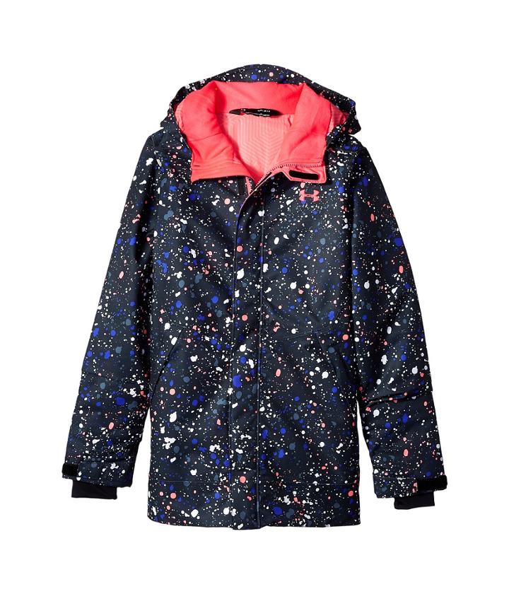 Under Armour Kids Ua Coldgear(r) Infrared Powerline Insulated Jacket (big Kids) (black/penta Pink/penta Pink) Girl's Coat
