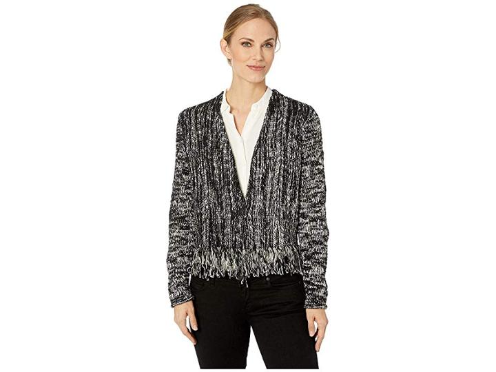 Nic+zoe Fringe Worthy Cardy (black Mix) Women's Sweater