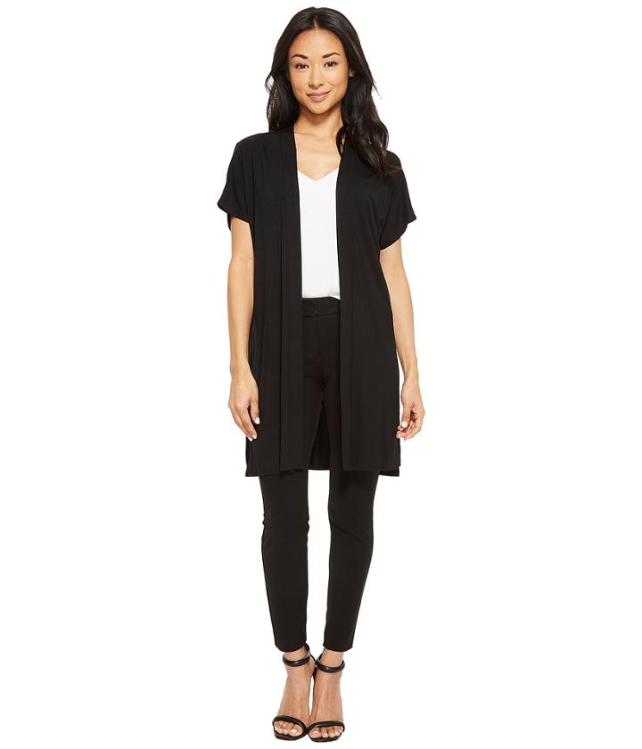 American Rose Hensley Short Sleeve Cardigan (black) Women's Sweater