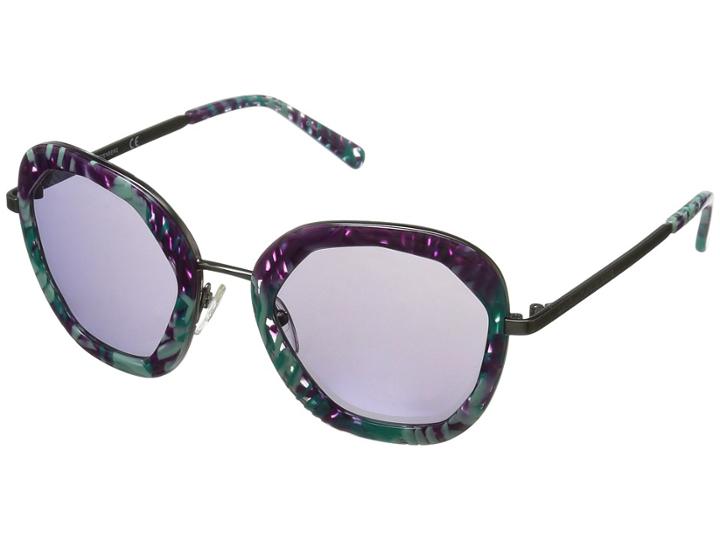 Diane Von Furstenberg Adeline (purple Palm) Fashion Sunglasses