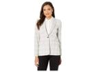 Calvin Klein Plaid One-button Jacket (rose Multi) Women's Clothing